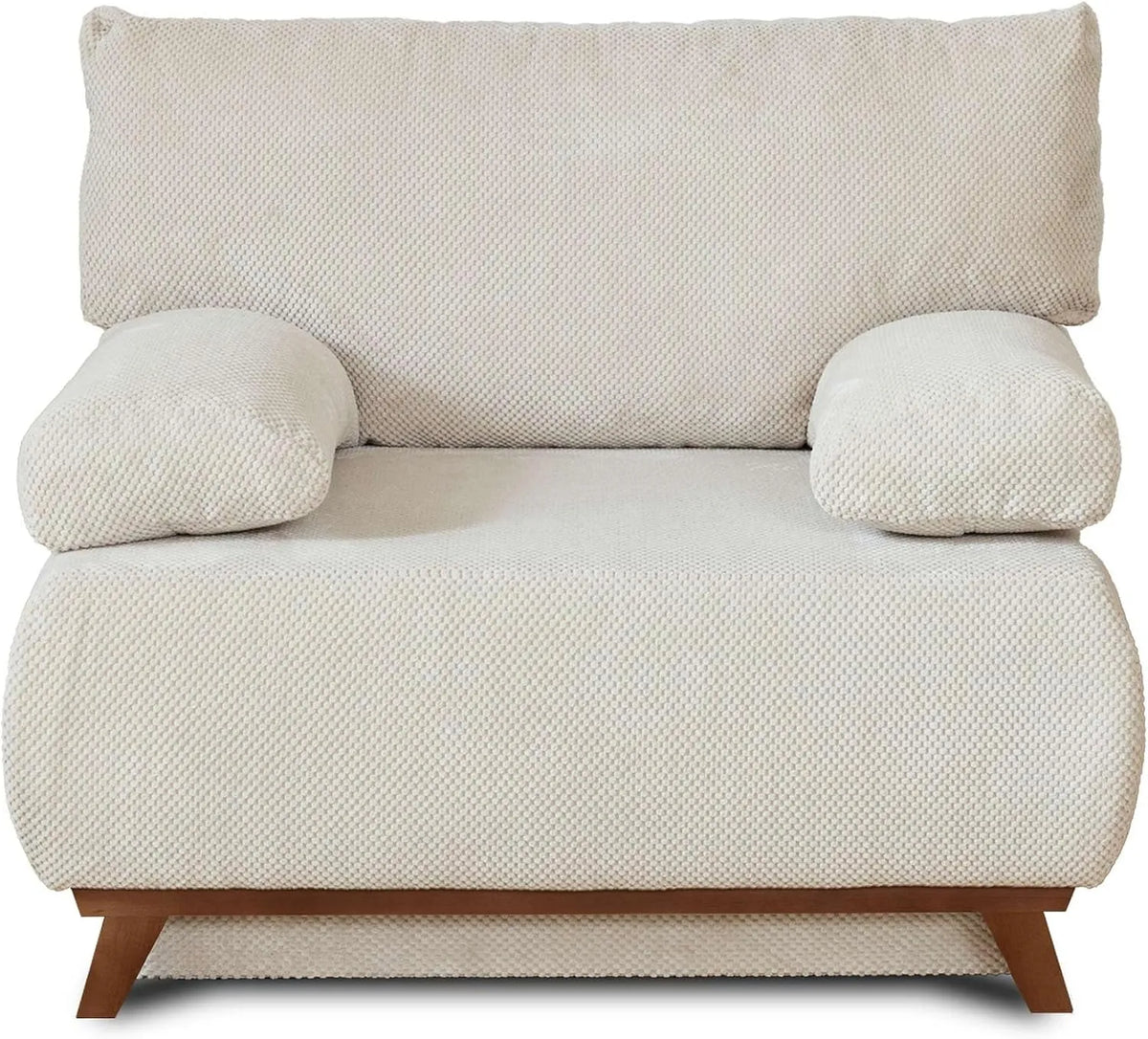 Bestmobilier: Salon, convertible, beige, en métal, revêtement en velours