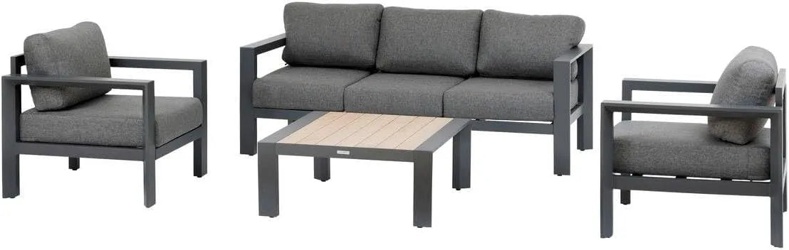 Salon de jardin et ensemble lounge — en aluminium, 5 Places