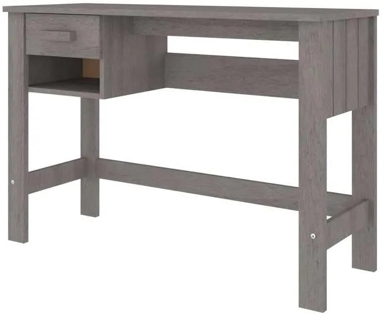 Bureau en Bois Massif et MDF 110x40x75 cm - Gris Clair Élégant et Durable