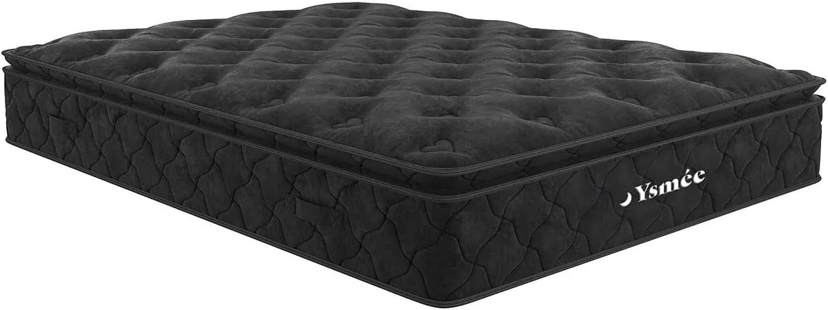 Matelas YSMÉE Black Dream 180x200 cm à Ressorts Ensachés avec Surmatelas Intégré, Épaisseur 28 cm