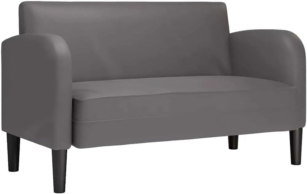 Canapé 2 Places en Similicuir Gris 110 cm - Comfort de Salon