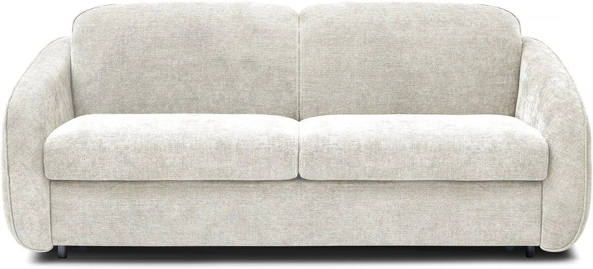 Canapé Lit Convertible 3 Places Laurie en Tissu Beige - Couchage 140 cm