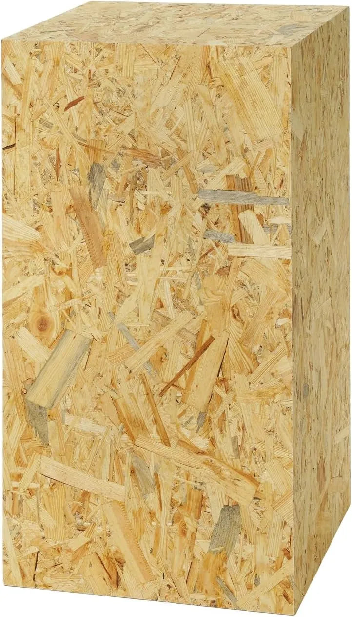 Support de Plantes en Bois OSB, Colonne Décorative pour Salon, Piédestal Design Loft, Socle Naturel et Stable, Dimensions 80x40x40 cm