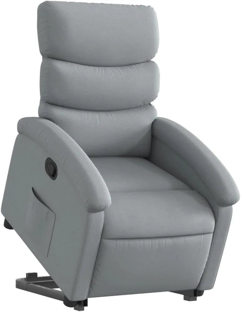 Fauteuil Releveur Électrique en Tissu Gris Clair pour Seniors