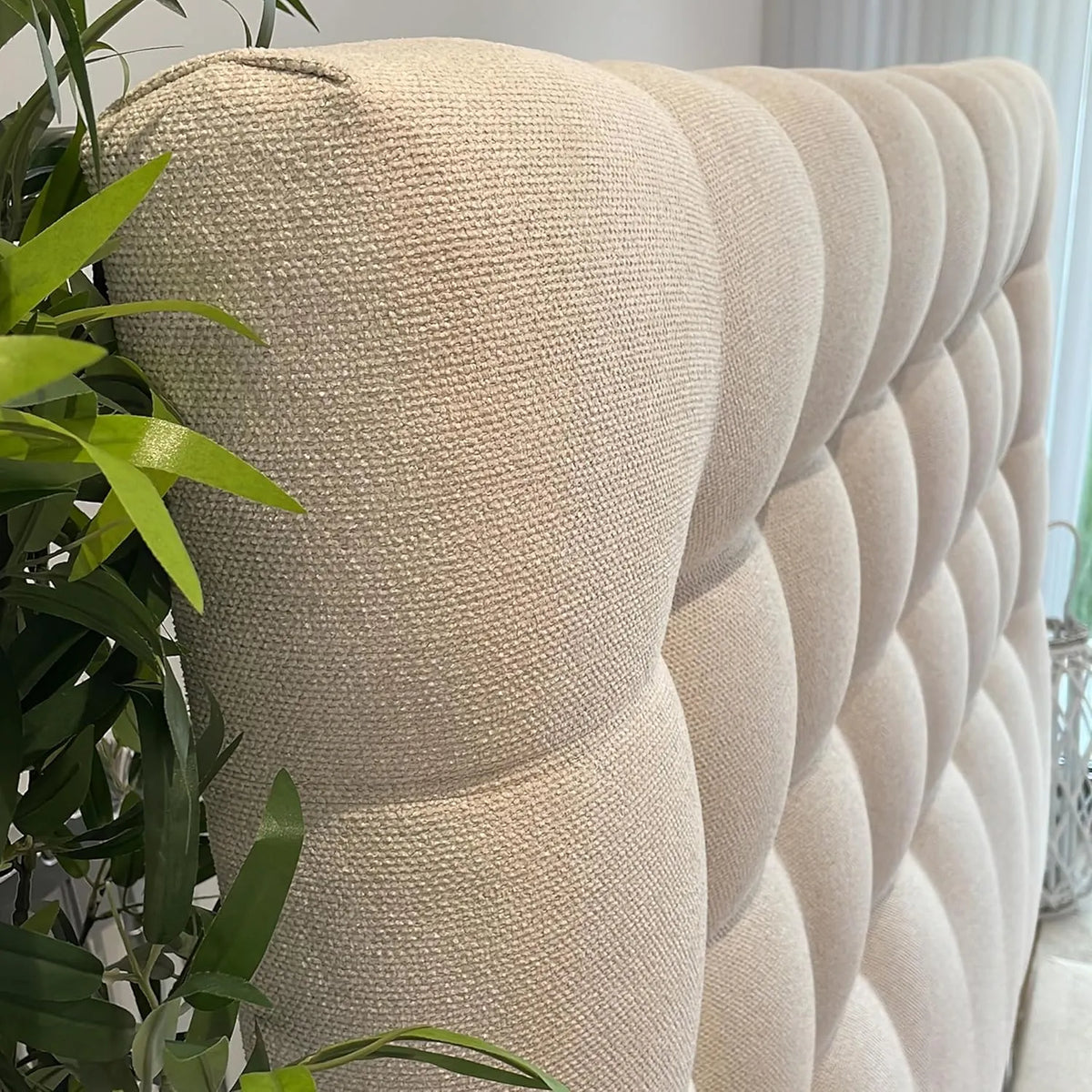 Tête de lit capitonnée beige 90x105 cm, collection Prestige Hôtel