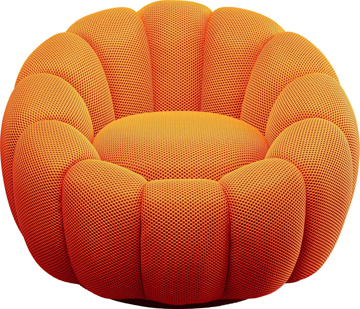 Fauteuil Kare Peppo Bloom Pivotant Orange Design pour Salon - Hauteur d'assise 40 cm