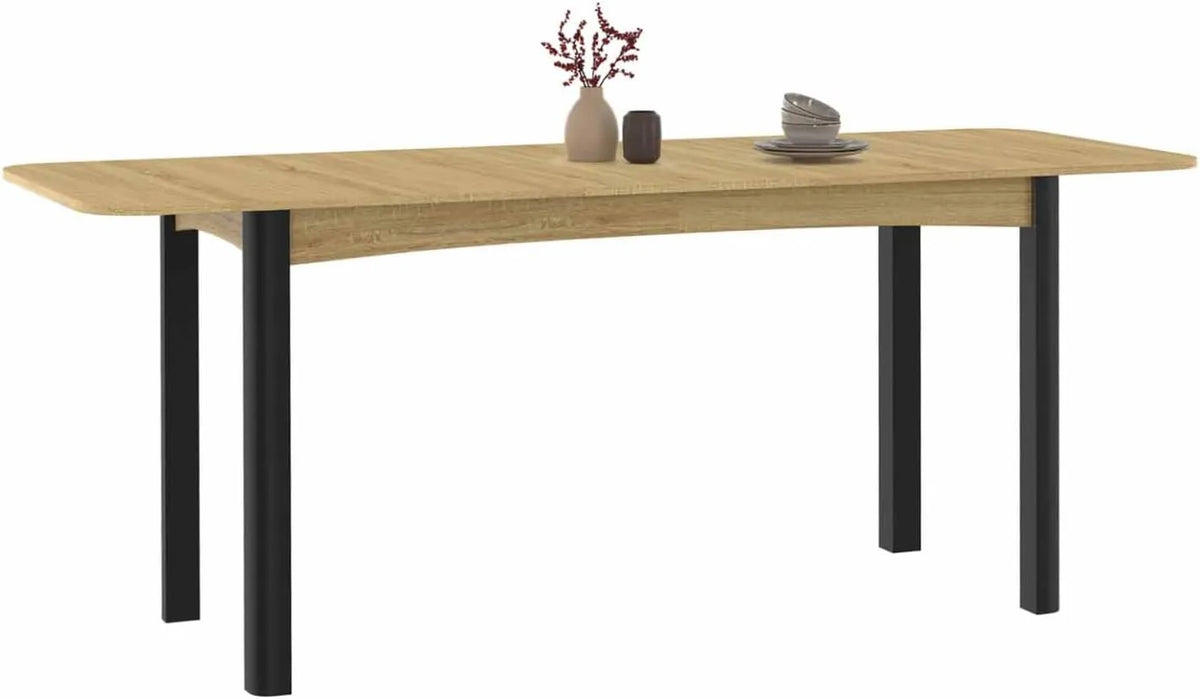 IDMarket - Table à Manger Extensible pour 6 à 10 Personnes, Bois et Noir, 160-200 cm