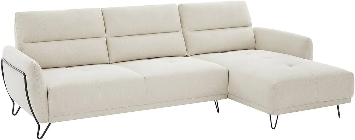Canapé d'angle réversible en tissu beige DURIMA