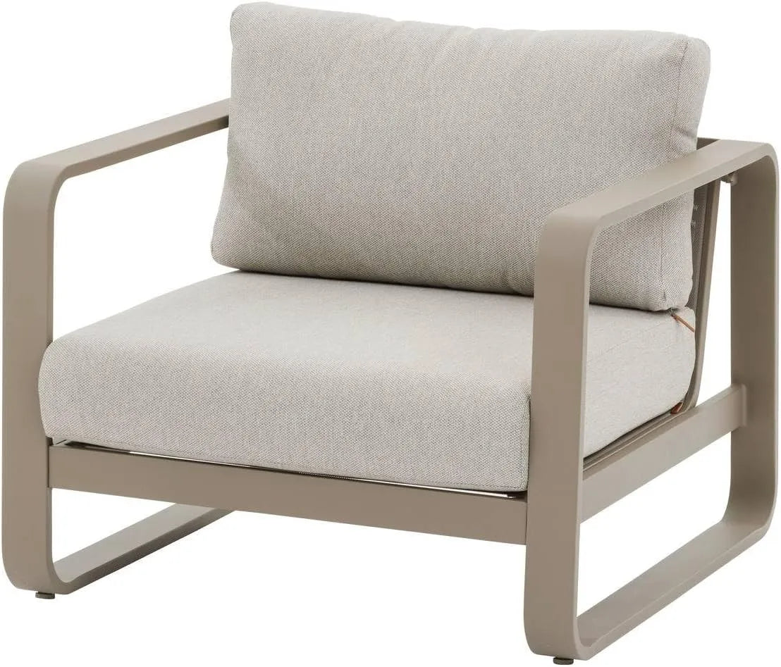 Fauteuil de Jardin Hespéride Domilly en Aluminium et Oléfine - Café