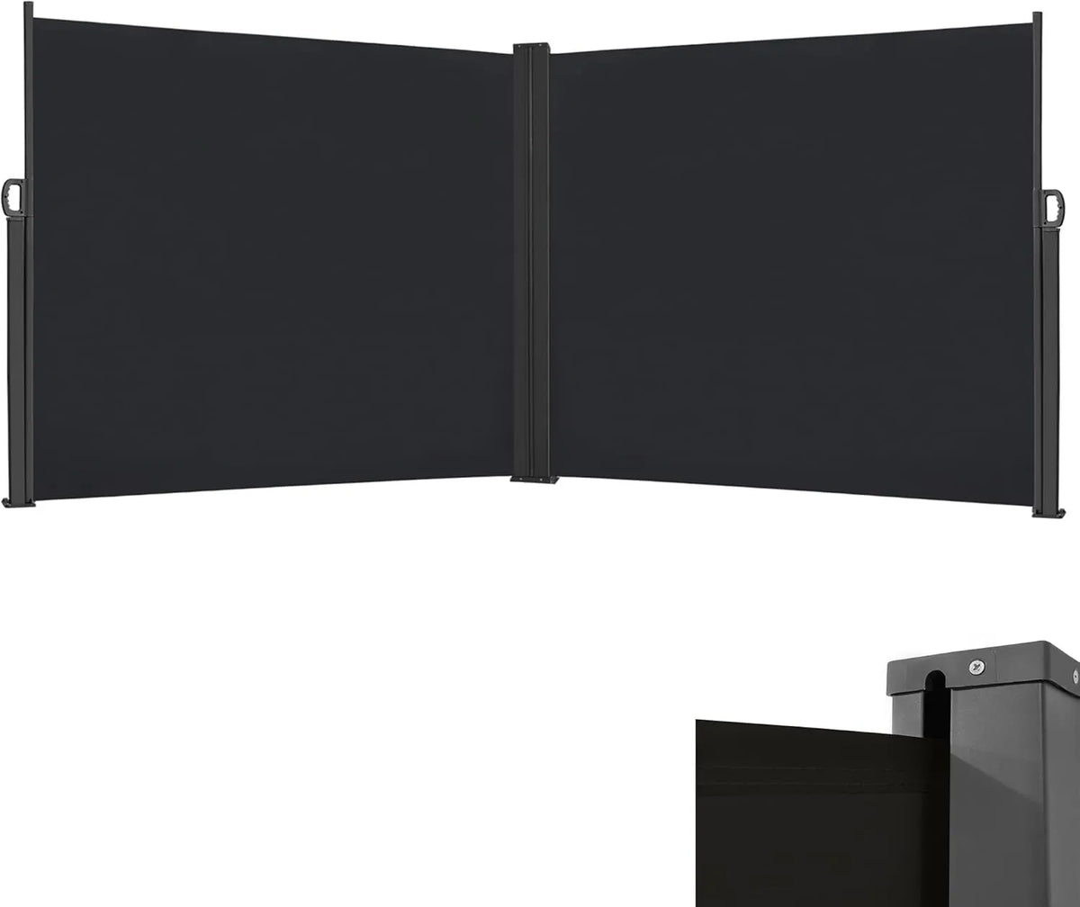 Store latéral rétractable 180 x 600 cm - Protection UV - Opaque - Pour terrasse et balcon - Anthracite