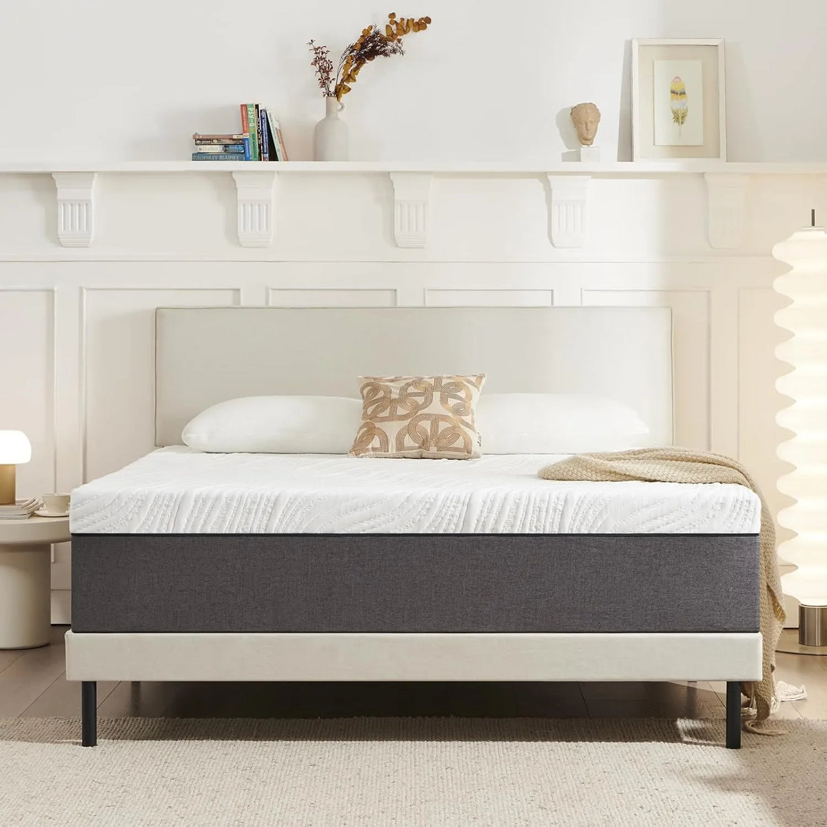 Matelas Mémoire de Forme 160x200cm, Réversible, 7 Zones de Confort, Soutien Optimal