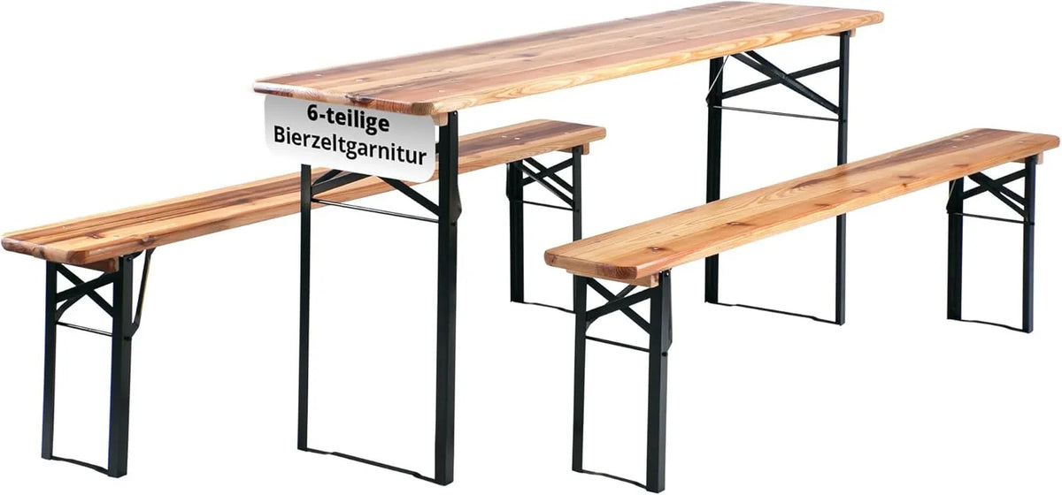 Ensemble Table et Banc en Bois Stagecaptain BB-180 pour Jardin - Lot de 2, 177 cm
