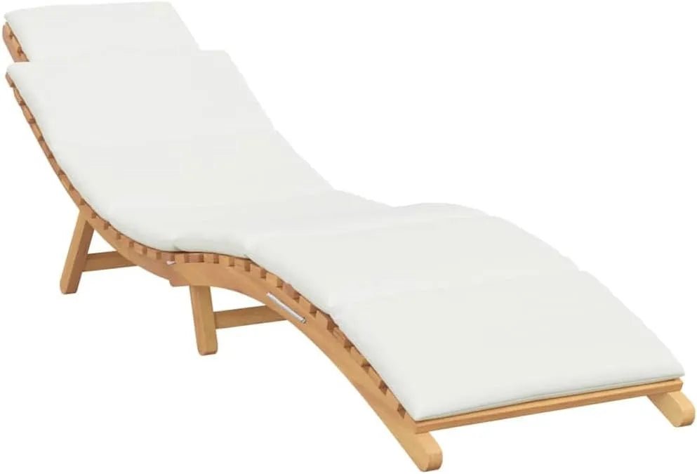 Chaise Longue en Teck Massif pour Jardin 185 x 55 x 59 cm, Fauteuil de Relaxation Rustique