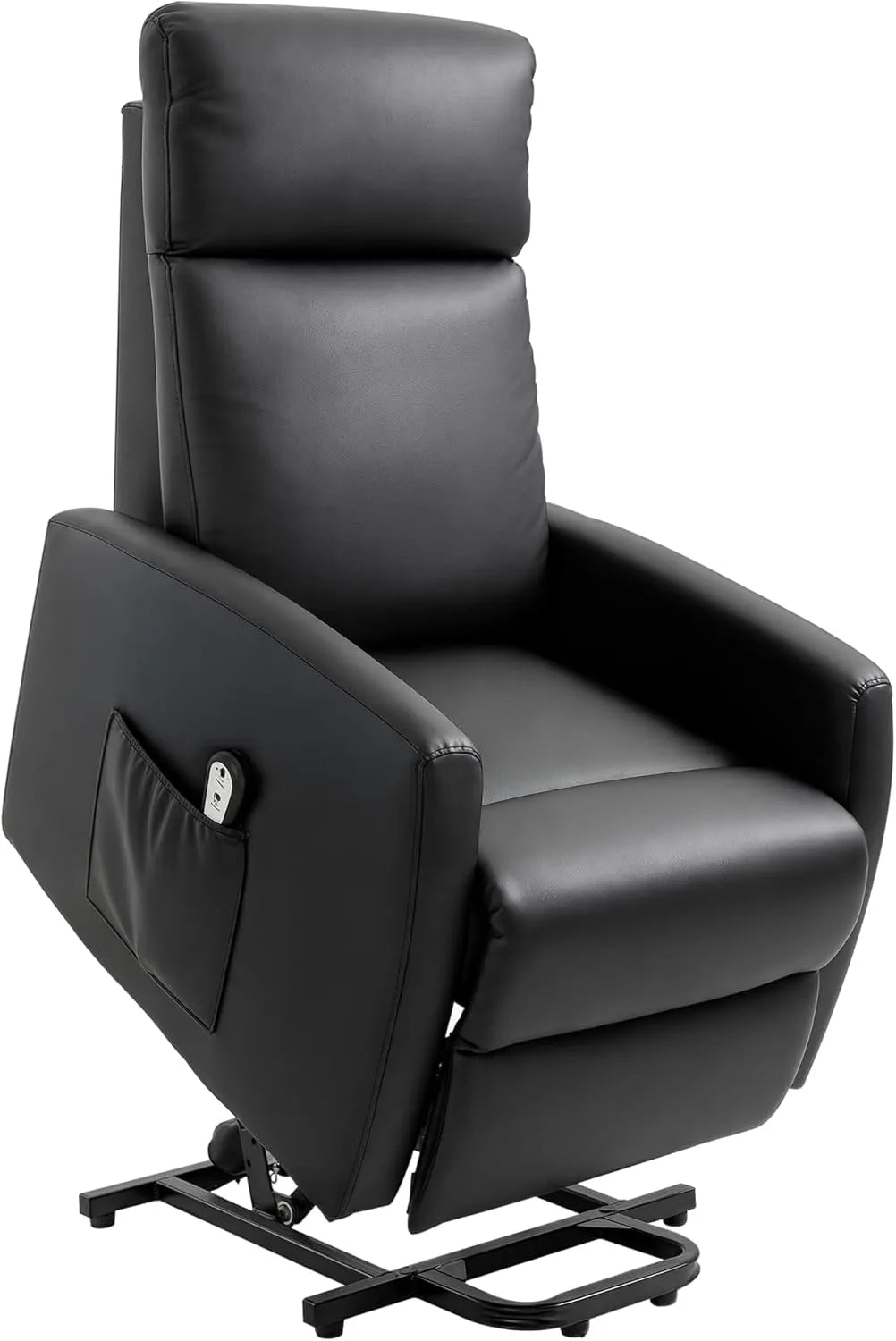 Fauteuil Relaxation Électrique Inclinable avec Repose-Pied et Télécommande, Revêtement Noir