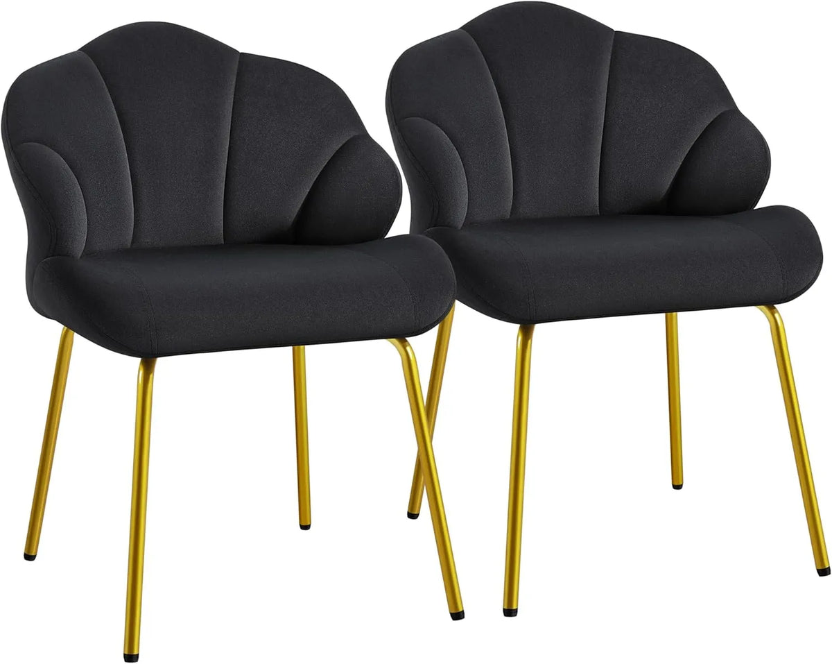 Fauteuil Coquillage en Velours, Design Moderne avec Pieds Métal Doré, Confort et Élégance