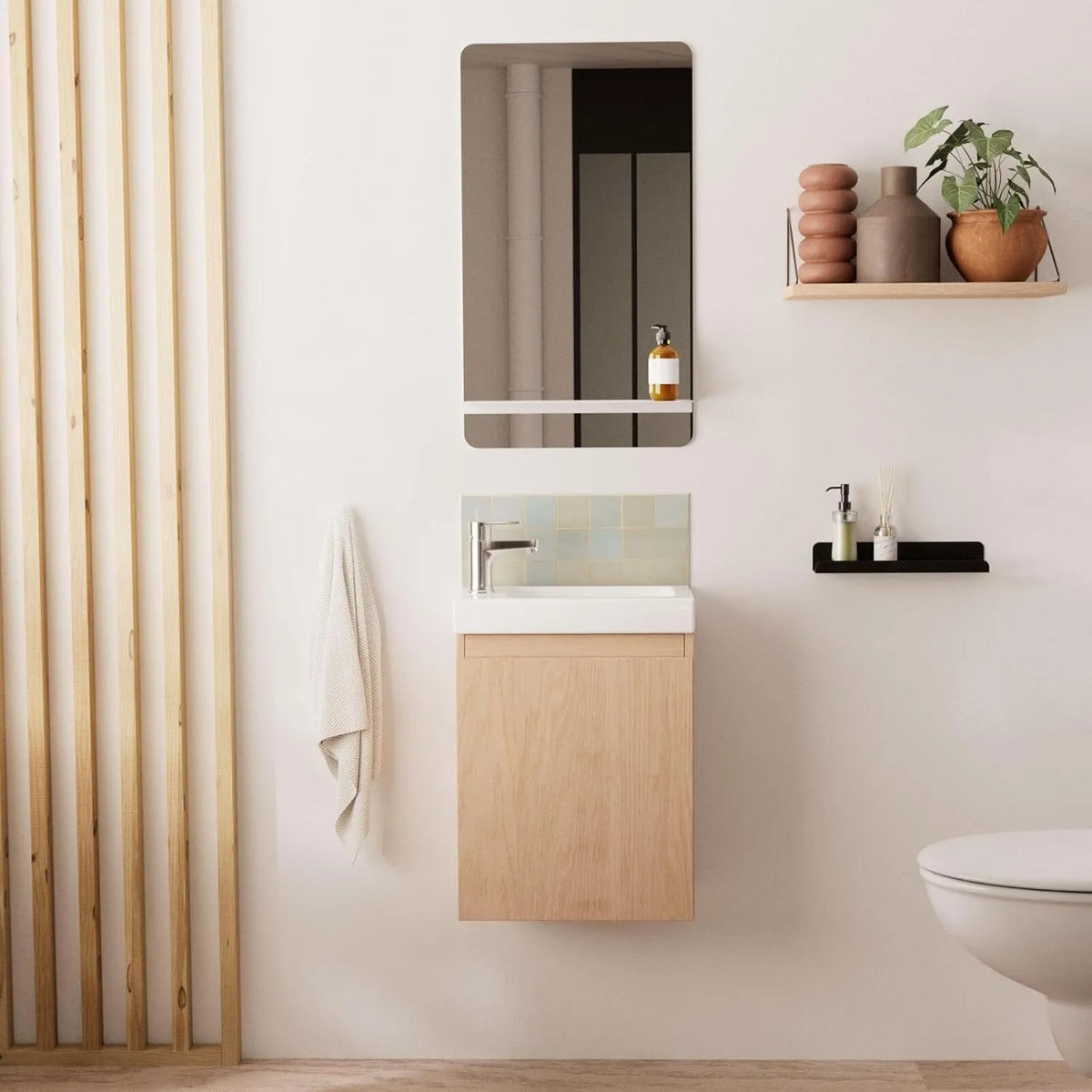 Ensemble de Meuble Lavabo Lisa avec Miroir et Étagère