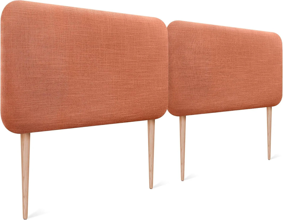 Tête de Lit en Lin Naturel Orange 180cm avec Pieds et Absorption Acoustique