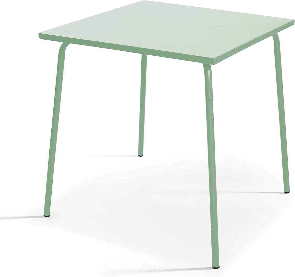 Table de Jardin Carrée en Métal 70cm Vert Sauge - Modèle Palavas