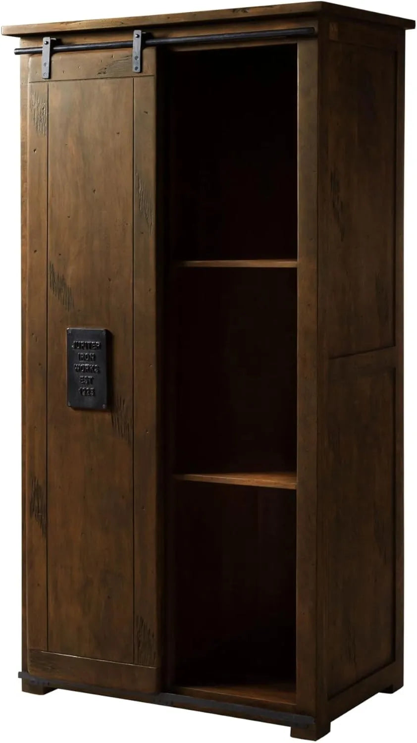 Armoire en bois de manguier huilé avec design Railway Moderne