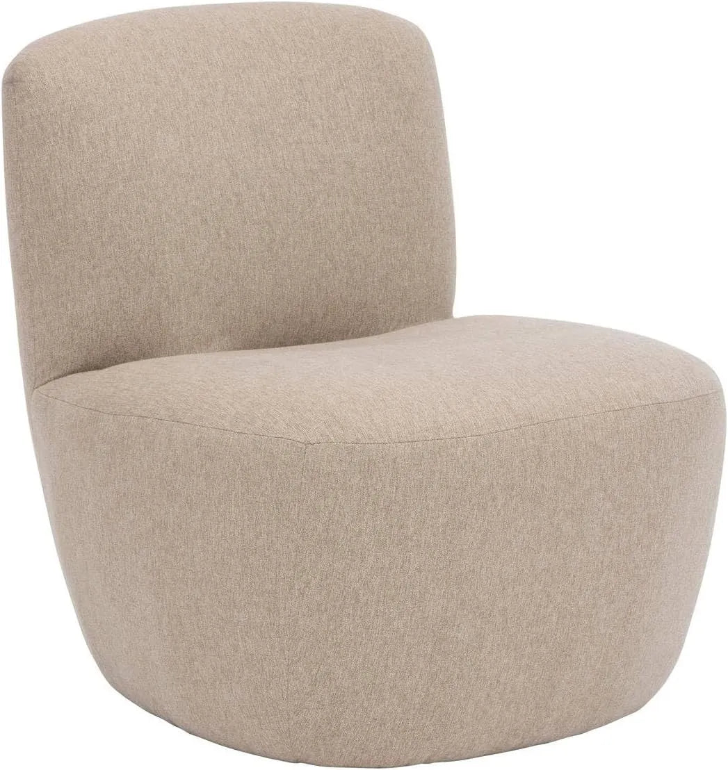 Fauteuil Lounge Leone en Tissu Beige - Atmosphera