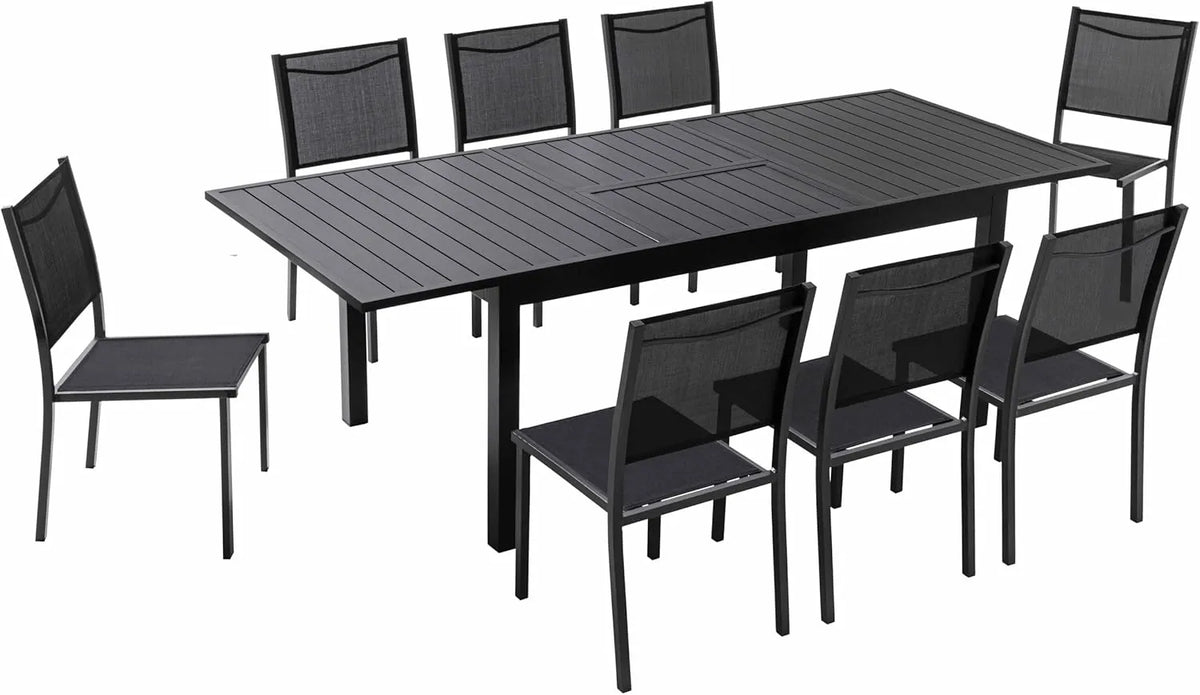 Table de Jardin en Aluminium avec 8 Chaises - Ensemble Extérieur Design par Oviala