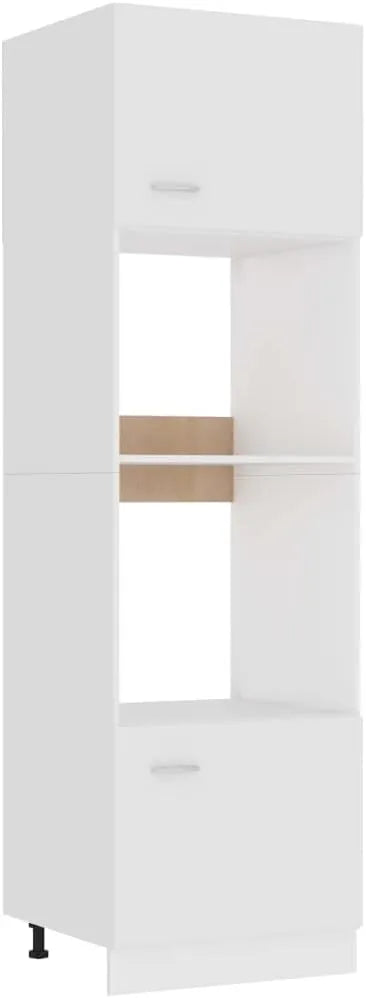 Placard Blanc pour Micro-Ondes en Bois d'Ingénierie 60x57x207 cm