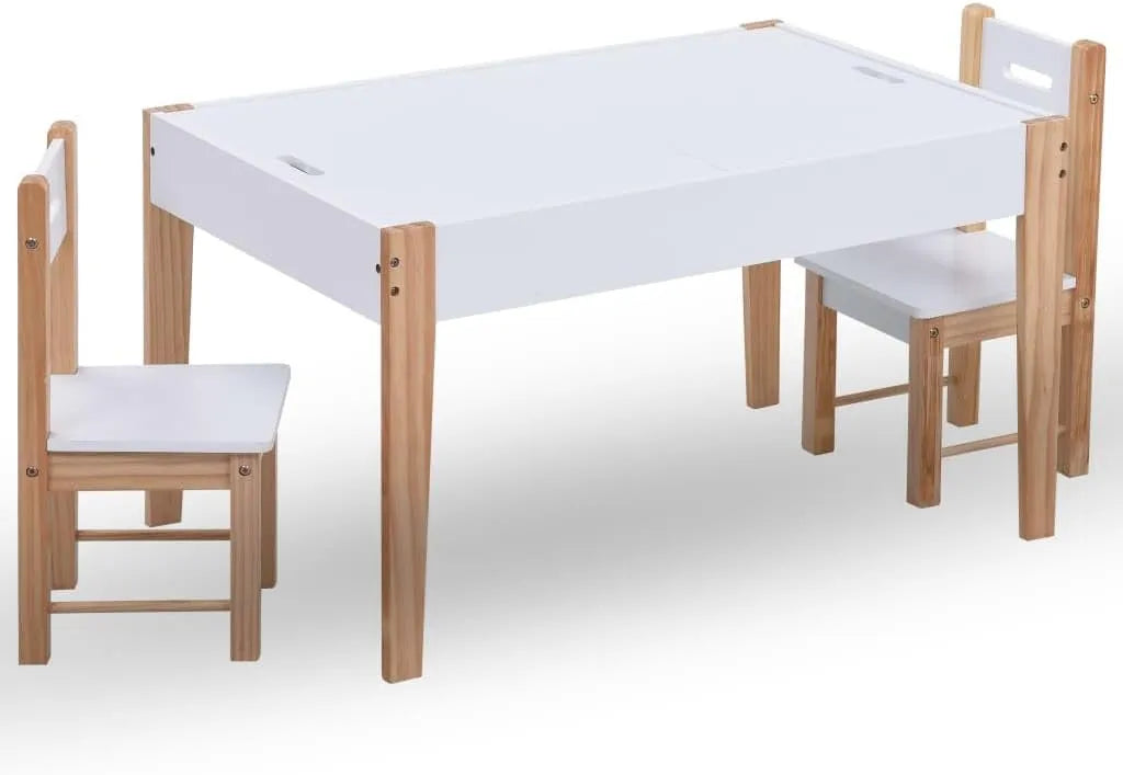 Set de Table et Chaises Enfants 3 pcs - Garçons et Filles - Chambre ou Salon - Noir et Blanc