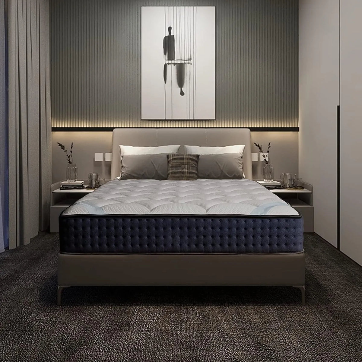Matelas Ergonomique 140x190 cm, Mémoire de Forme, 11 Zones de Confort, 27 cm