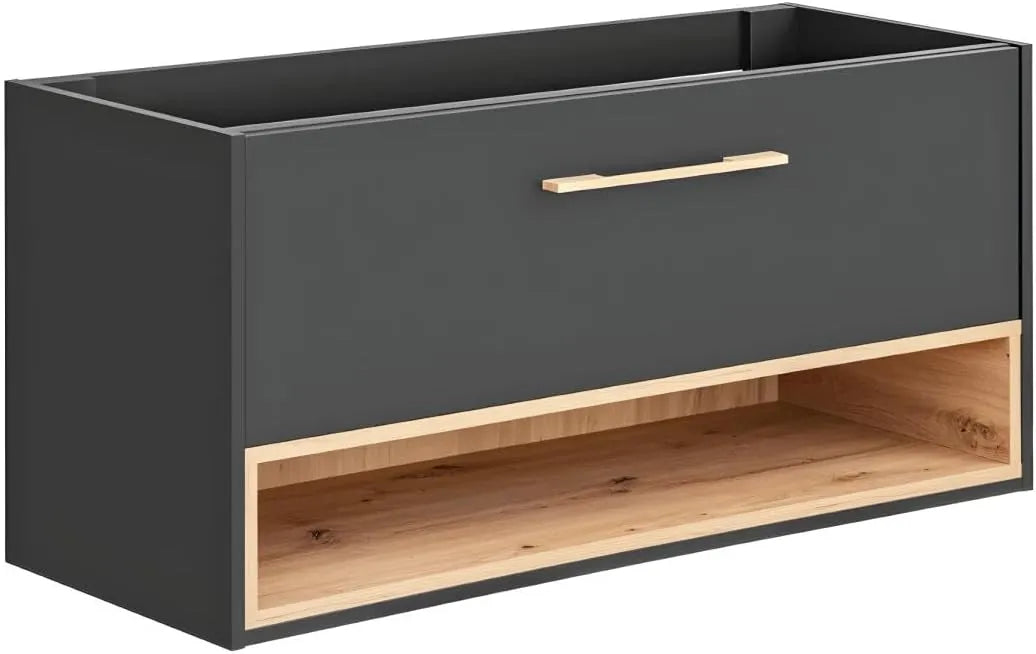 Meuble de Salle de Bain Suspendu Anthracite 120 cm - YANGRA