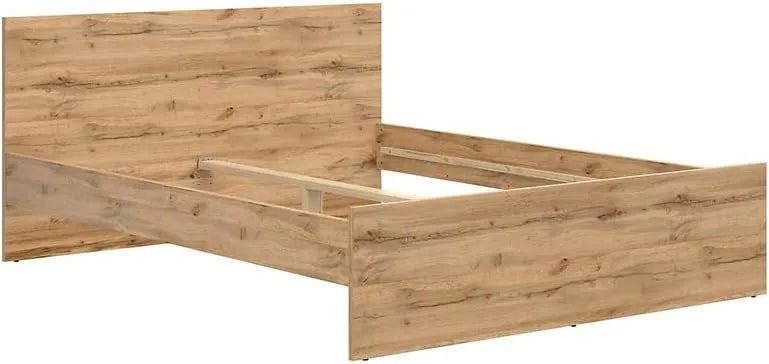 PEGANE Lit Double Adulte 160x200 cm, Chêne Wotan, Élégant et Confortable