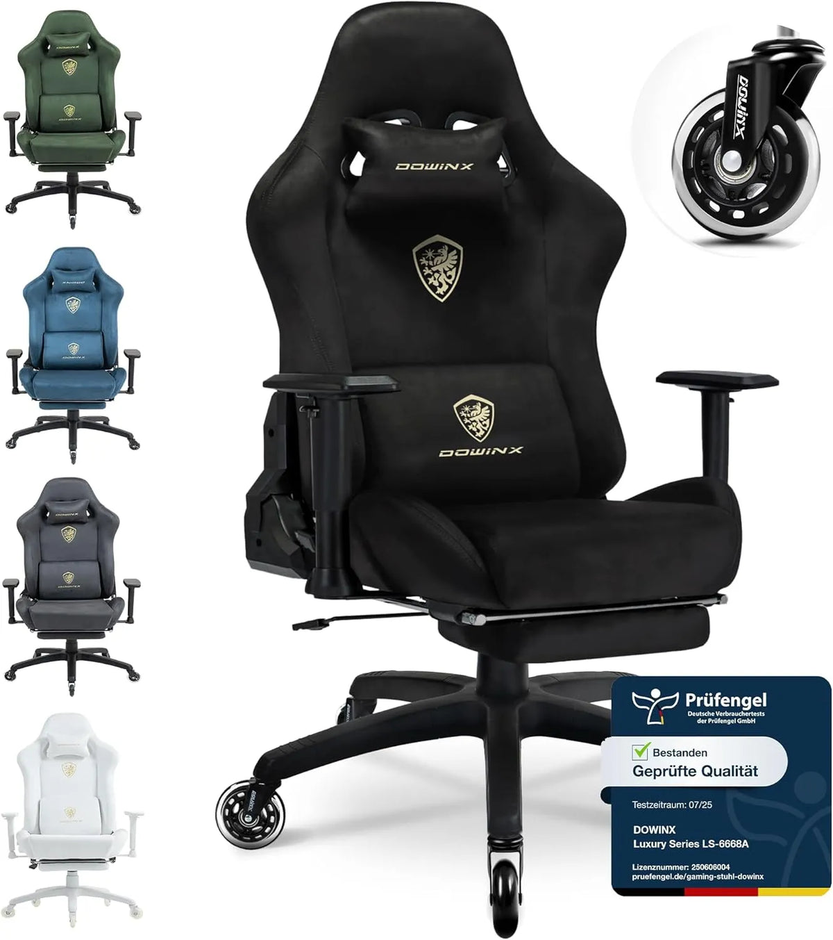 Chaise Gaming Ergonomique en Velours avec Repose-pieds - Confort Maximal