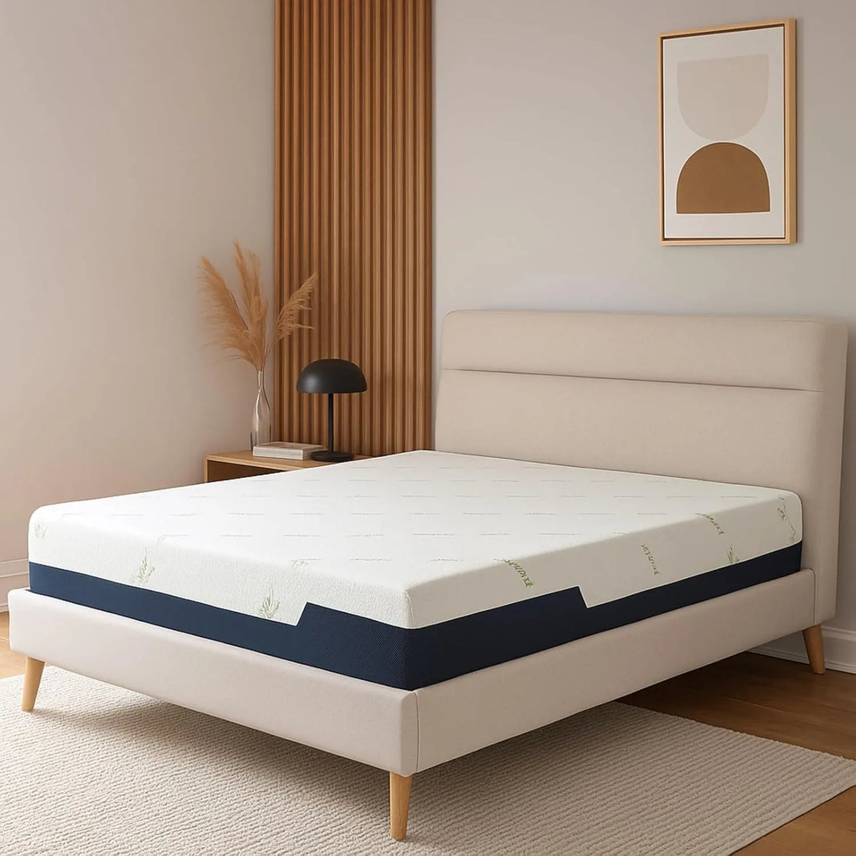 Matelas Ergonomique à Mémoire de Forme avec Housse en Bambou Respirante (160x200 cm)