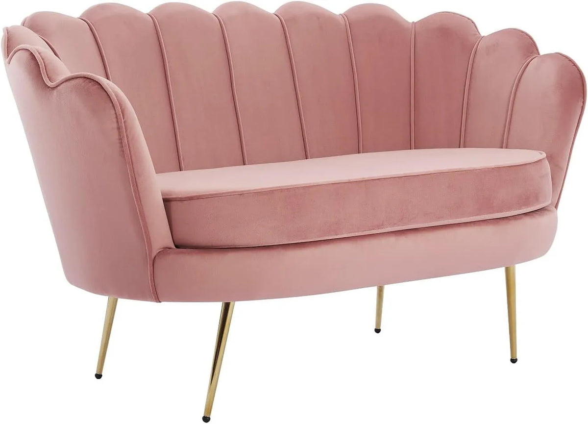 Canapé 2 Places en Velours Rose Dandelion - Design Élégant par Pascal Morabito