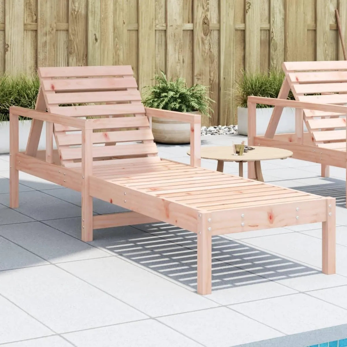 Chaise Longue en Bois de Douglas 199,5 x 62 x 55 cm - Meubles de Jardin Élégants