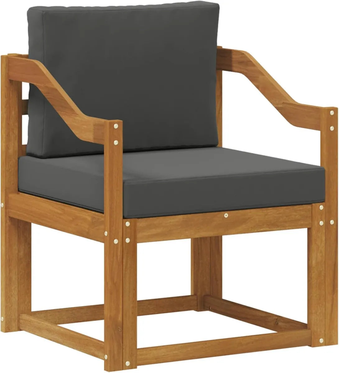 Fauteuil de jardin modulable en bois d'acacia avec coussins anthracite