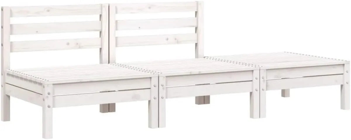 Salon de jardin modulaire 3 places en bois de pin massif, personnalisable pour extérieur
