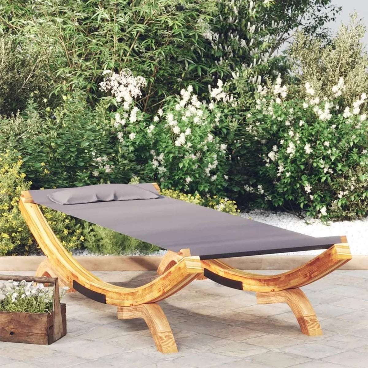 Banc de Jardin Relax 100x188,5x44 cm Bois Courbé Anthracite