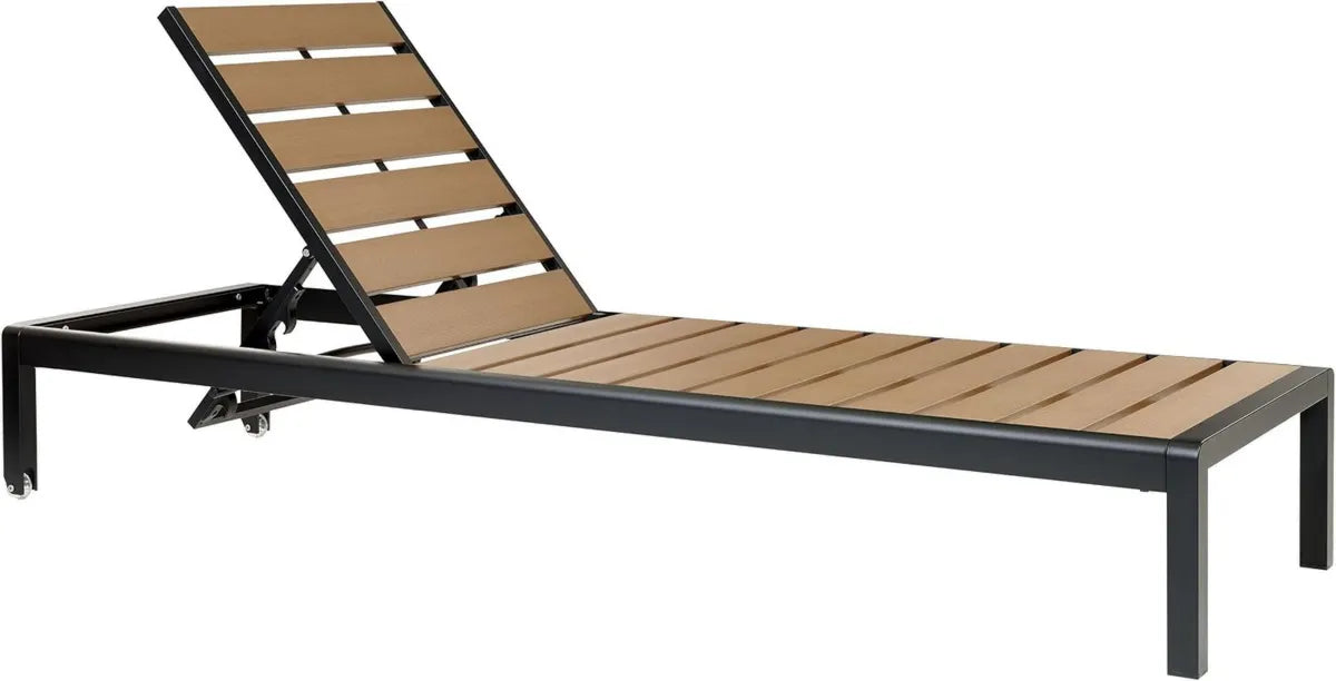 Transat de Jardin Moderne en Bois et Aluminium Réglable - Nardo