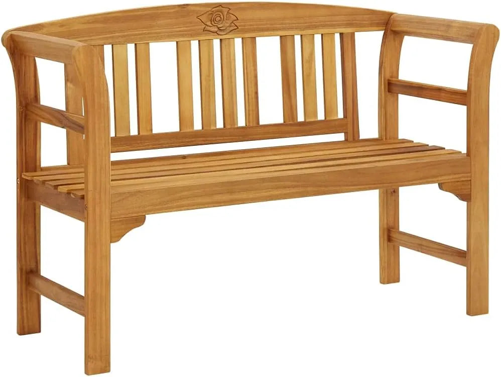 Banc de jardin et banquette de terrasse: en bois, 114 cm