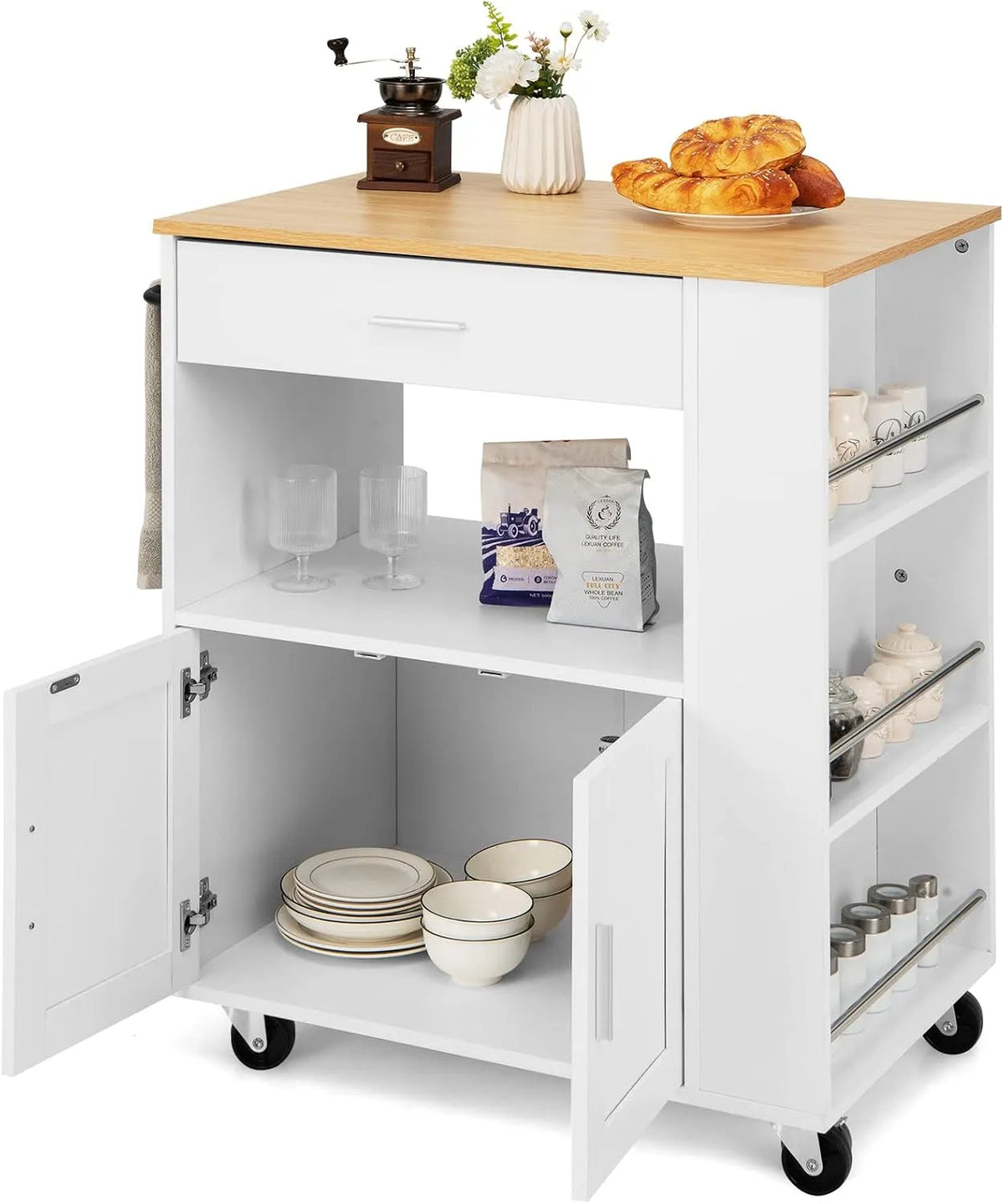 Armoire de rangement – 82 × 46 × 92 cm, blanc