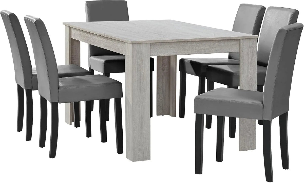Table à manger et table de salle à manger — 140 × 90 cm, gris