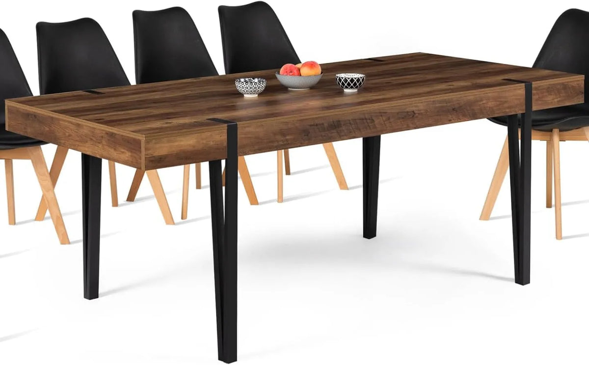 Table à manger et table de salle à manger: en bois, 200 cm