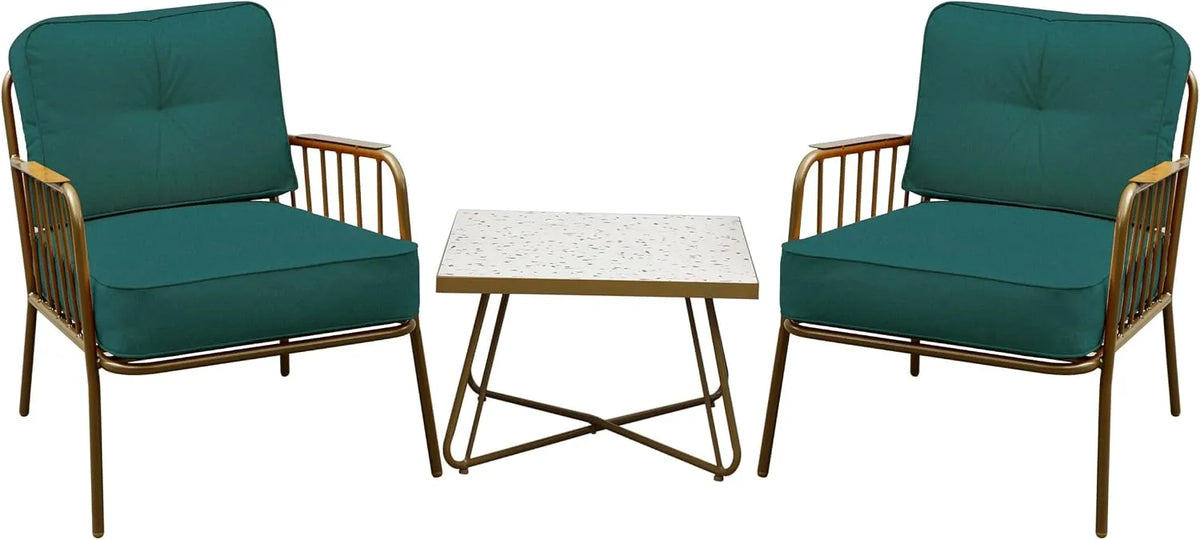 Chaise — en polyester, en acier, usage professionnel, 3 pièces, vert