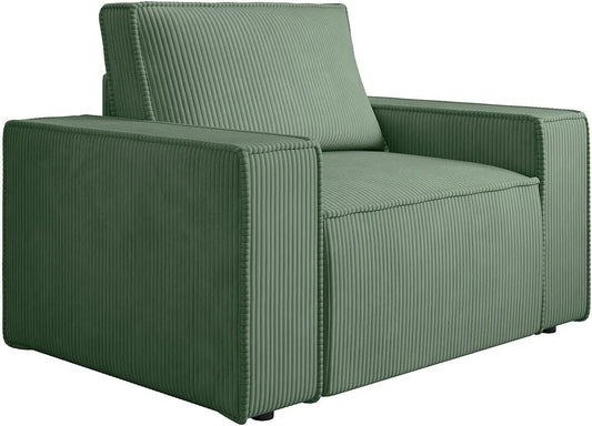 Fauteuil et chaise rembourrée — Amelia, en velours côtelé