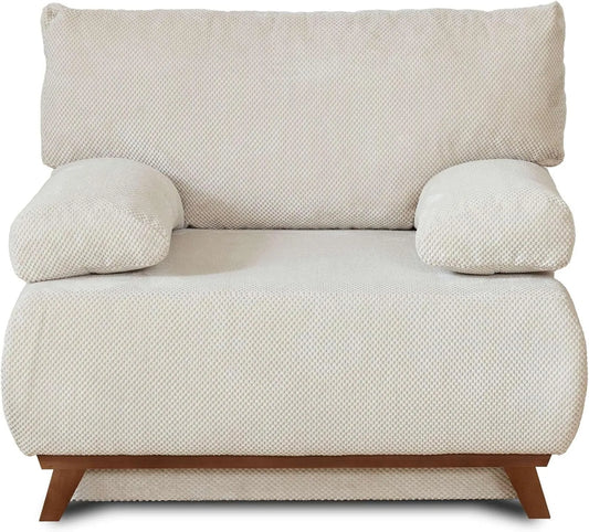 Bestmobilier: Salon, convertible, beige, en métal, revêtement en velours