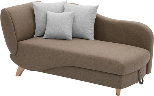 Vente-unique: angle droit, revêtement en tissu, avec rangement, convertible, marron, avec rangement intégré