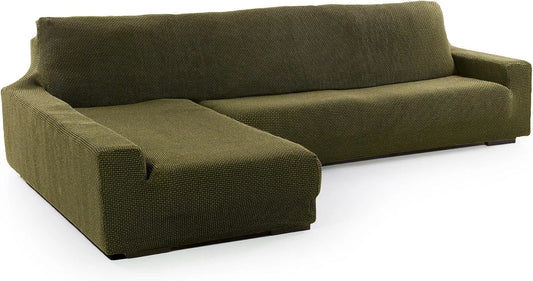 Housse Super élastique pour méridienne accoudoir Long Gauche Vue de — Novel, en coton, angle gauche, revêtement en tissu, avec accoudoirs