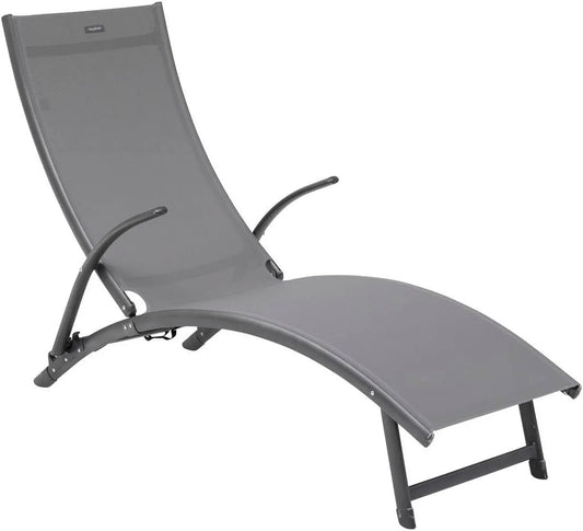 Bain de soleil — pliable, réglable, anthracite, inclinable