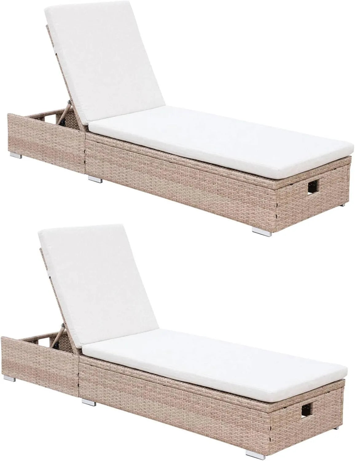 sweeek — en polyester, avec coussins, Lot de 2, beige
