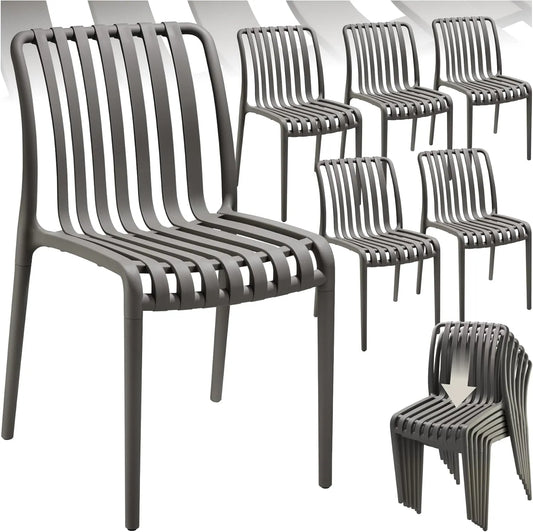 tectake Chaises de jardin — résistant aux intempéries, Lot de 6